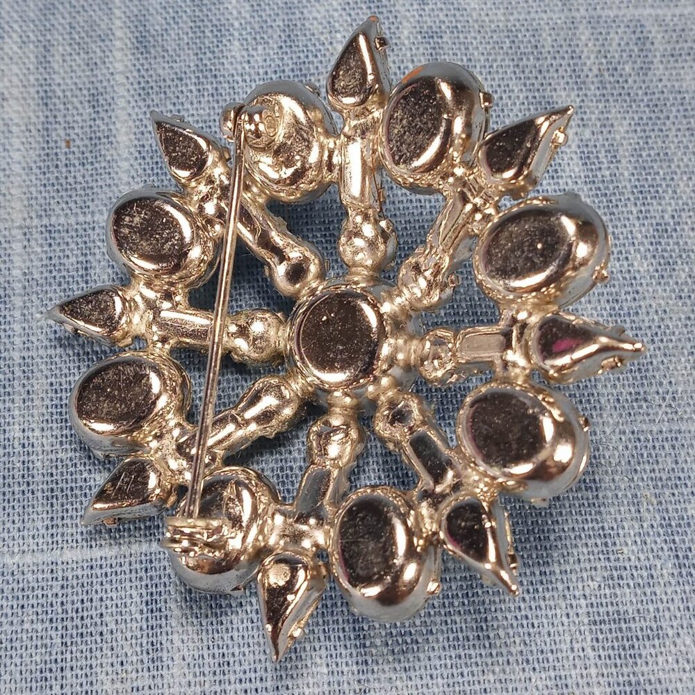 1950s Vintage Clear Rhinestone Dome Vintage Brooch - Picture 5 of 5